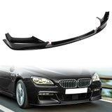 For 2012-2018 BMW 6-Series F06 F12 F13 M-Sport Front Bumper Splitter Spoiler Lip 4PCS -Painted Black