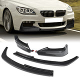 For 2012-2018 BMW 6-Series F06 F12 F13 M-Sport Front Bumper Splitter Spoiler Lip 4PCS -Carbon Fiber Look