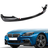 For 2012-2018 BMW 6-Series F06 F12 F13 M-Sport Front Bumper Splitter Spoiler Lip 4PCS -Carbon Fiber Look