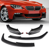 For 2012-2018 BMW 6-Series F06 F12 F13 M-Sport Front Bumper Splitter Spoiler Lip 4PCS -Carbon Fiber Look