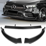 For 2019-2023 Mercedes A-Class AMG W177 Carbon Fiber Front Bumper Body Splitter Spoiler Lip 3PCS