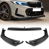 For 2023-2024 BMW 3-Series G20 M-Sport GT-Style Carbon Look Front Bumper Body Splitter Spoiler Lip 3PCS