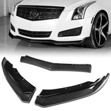 For 2013-2014 Cadillac ATS GT-Style Carbon Fiber Front Bumper Body Splitter Spoiler Lip 3PCS