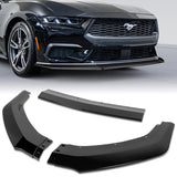 For 2024-2025 Ford Mustang ECO Painted Black Front Bumper Splitter Spoiler Lip 3PCS