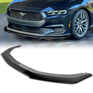 For 2024-2025 Ford Mustang ECO Painted Black Front Bumper Splitter Spoiler Lip 3PCS