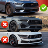 For 2024-2025 Ford Mustang ECO Painted Black Front Bumper Splitter Spoiler Lip 3PCS