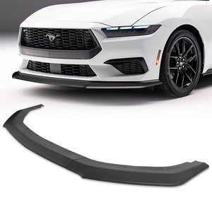 For 2024-2025 Ford Mustang ECO Unpainted Matte Black Front Bumper Splitter Spoiler Lip 3PCS