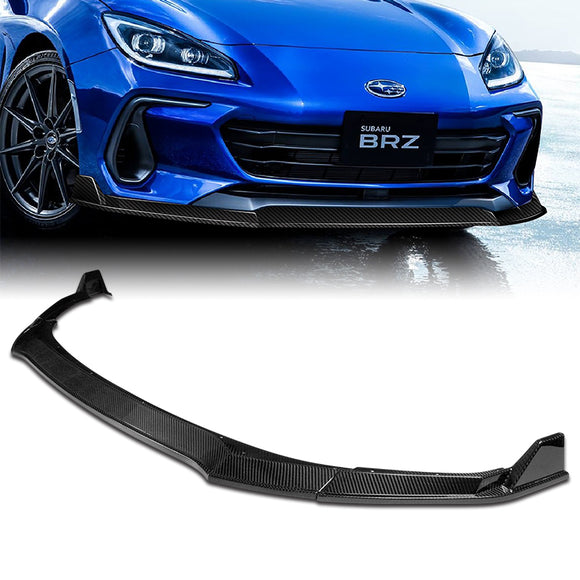 For 2022-2024 Subaru BRZ ST-Style Real Carbon Fiber Front Bumper Splitter Spoiler Lip 3PCS