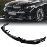 WP-Style Front Bumper Splitter Spoiler Lip 3PCS For 2024-2025 BMW 5-Series G60 G61 M-Sport -Painted Black