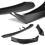 WP-Style Front Bumper Splitter Spoiler Lip 3PCS For 2024-2025 BMW 5-Series G60 G61 M-Sport -Carbon Fiber Look