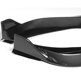 WP-Style Front Bumper Splitter Spoiler Lip 3PCS For 2024-2025 BMW 5-Series G60 G61 M-Sport -Carbon Fiber Look