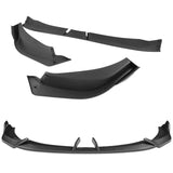 WP-Style Front Bumper Splitter Spoiler Lip 3PCS For 2024-2025 BMW 5-Series G60 G61 M-Sport -Carbon Fiber Look