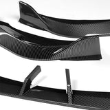 WP-Style Front Bumper Splitter Spoiler Lip 3PCS For 2024-2025 BMW 5-Series G60 G61 M-Sport -Carbon Fiber Look