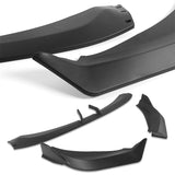 WP-Style Front Bumper Splitter Spoiler Lip 3PCS For 2024-2025 BMW 5-Series G60 G61 M-Sport -Unpainted Matte Black