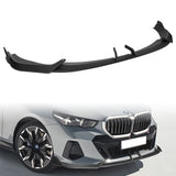 WP-Style Front Bumper Splitter Spoiler Lip 3PCS For 2024-2025 BMW 5-Series G60 G61 M-Sport -Unpainted Matte Black