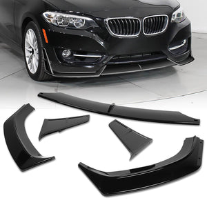 For 2014-2021 BMW 2-Series F22 F23 Base Front Bumper Splitter Spoiler Lip 5PCS -Painted Black