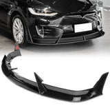 For 2016 - 2021 Tesla Model X Front Bumper Splitter Spoiler Lip 5PCS -Painted Black