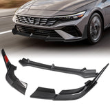 For 2024-2025 Hyundai Elantra Base Front Bumper Splitter Spoiler Lip 5PCS -Carbon Fiber Look