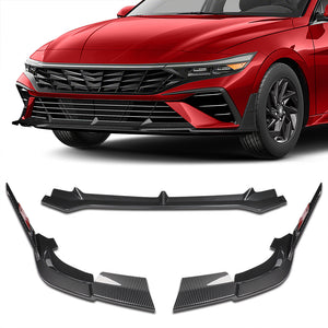 For 2024-2025 Hyundai Elantra Base Front Bumper Splitter Spoiler Lip 5PCS -Carbon Fiber Look