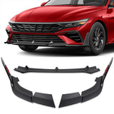 For 2024-2025 Hyundai Elantra Base Front Bumper Splitter Spoiler Lip 5PCS -Unpainted Matte Black