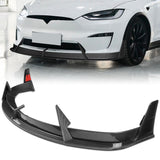 For 2022 - 2025 Tesla Model X Front Bumper Splitter Spoiler Lip 5PCS -Carbon Fiber Look