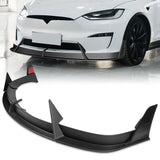 For 2022 - 2025 Tesla Model X Front Bumper Splitter Spoiler Lip 5PCS -Unpainted Matte Black