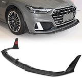 For 2019 - 2024 Audi A7 S7 S-Line Front Bumper Splitter Spoiler Lip 5PCS -Unpainted Matte Black