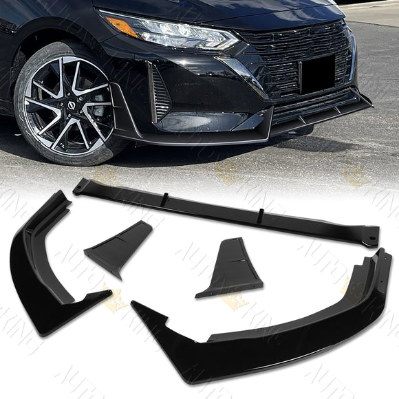 For 2024 - 2025 Nissan Sentra Front Bumper Splitter Spoiler Lip 5PCS -Painted Black