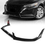 For 2024 - 2025 Nissan Sentra Front Bumper Splitter Spoiler Lip 5PCS -Painted Black