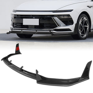 For 2024 - 2025 Hyundai Sonata Base Front Bumper STP-Style Splitter Spoiler Lip 5PCS -Carbon Fiber Look