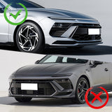 For 2024 - 2025 Hyundai Sonata Base Front Bumper STP-Style Splitter Spoiler Lip 5PCS -Painted Black