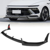 For 2024 - 2025 Hyundai Sonata Base Front Bumper STP-Style Splitter Spoiler Lip 5PCS -Unpainted Matte Black