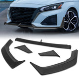 For 2023 - 2025 Nissan Altima Front Lower Bumper Splitter Spoiler Lip 5PCS -Unpainted Matte Black