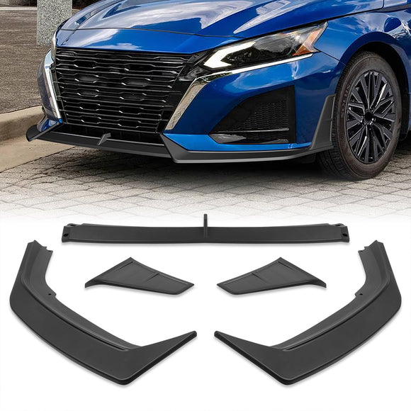 For 2023 - 2025 Nissan Altima Front Lower Bumper Splitter Spoiler Lip 5PCS -Unpainted Matte Black