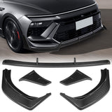 For 2024 - 2025 Hyundai Sonata N-Line Front Bumper Splitter Spoiler Lip 5PCS -Carbon Fiber Look