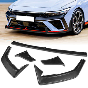 For 2024 - 2025 Hyundai Elantra N-Line Front Bumper Splitter Spoiler Lip 5PCS -Carbon Fiber Look