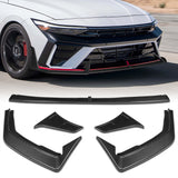 For 2024 - 2025 Hyundai Elantra N-Line Front Bumper Splitter Spoiler Lip 5PCS -Carbon Fiber Look