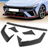 For 2024 - 2025 Hyundai Elantra N-Line Front Bumper Splitter Spoiler Lip 5PCS -Unpainted Matte Black