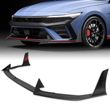 For 2024 - 2025 Hyundai Elantra N-Line Front Bumper Splitter Spoiler Lip 5PCS -Unpainted Matte Black