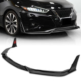 STP-Style For 2019 - 2024 Nissan Maxima Front Bumper Splitter Spoiler Lip 5PCS -Painted Black