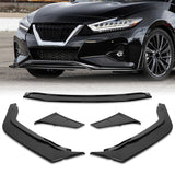 STP-Style For 2019 - 2024 Nissan Maxima Front Bumper Splitter Spoiler Lip 5PCS -Painted Black