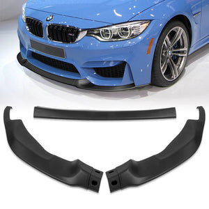 For 2015-2019 BMW F80 F82 F83 M3 M4 GT-Style Matt Black Front Bumper Spoiler Lip  3-PCS