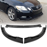 For 2006-2007 Lexus GS300 GS350 STP-Style Painted Black Front Bumper Splitter Spoiler Lip 3PCS