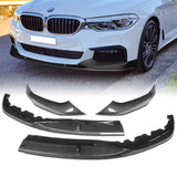 For 2017-2020 BMW 5-Series G30 M-Sport Carbon Look Front Bumper Splitter Spoiler Lip 3PCS