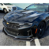 For 2016-2022 Chevy Camaro 1LE-Style Painted Black Front Bumper Splitter Spoiler Lip 3PCS