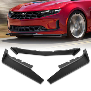 For 2016-2022 Chevy Camaro 1LE-Style Matte Black Front Bumper Splitter Spoiler Lip 3PCS