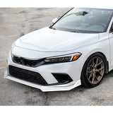 For 2022-2024 Honda Civic Sedan 11Th Painted White Front Bumper Splitter Spoiler Lip 3PCS