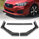 For 2017-2019 Subaru Impreza ST-Style Carbon Look Front Bumper Splitter Spoiler Lip 3PCS