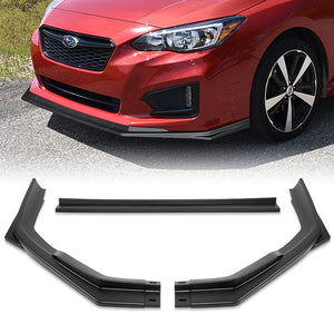 For 2017-2019 Subaru Impreza ST-Style Matte Black Front Bumper Splitter Spoiler Lip 3PCS