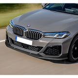 For 2021-2023 BMW 5-Series G30 M-Sport Matte Black Front Bumper Splitter Spoiler Lip 3PCS